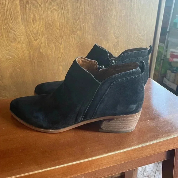 Franco Sarto | Laslo Soft Nubuck Suede Ankle Boots Side Zips Stacked‎ Hee… - Picture 2 of 7